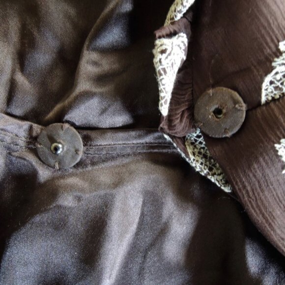 Kate Spade Brown Pineapple Embroidered 100% Silk Wrap Dress 10 - Picture 6 of 13